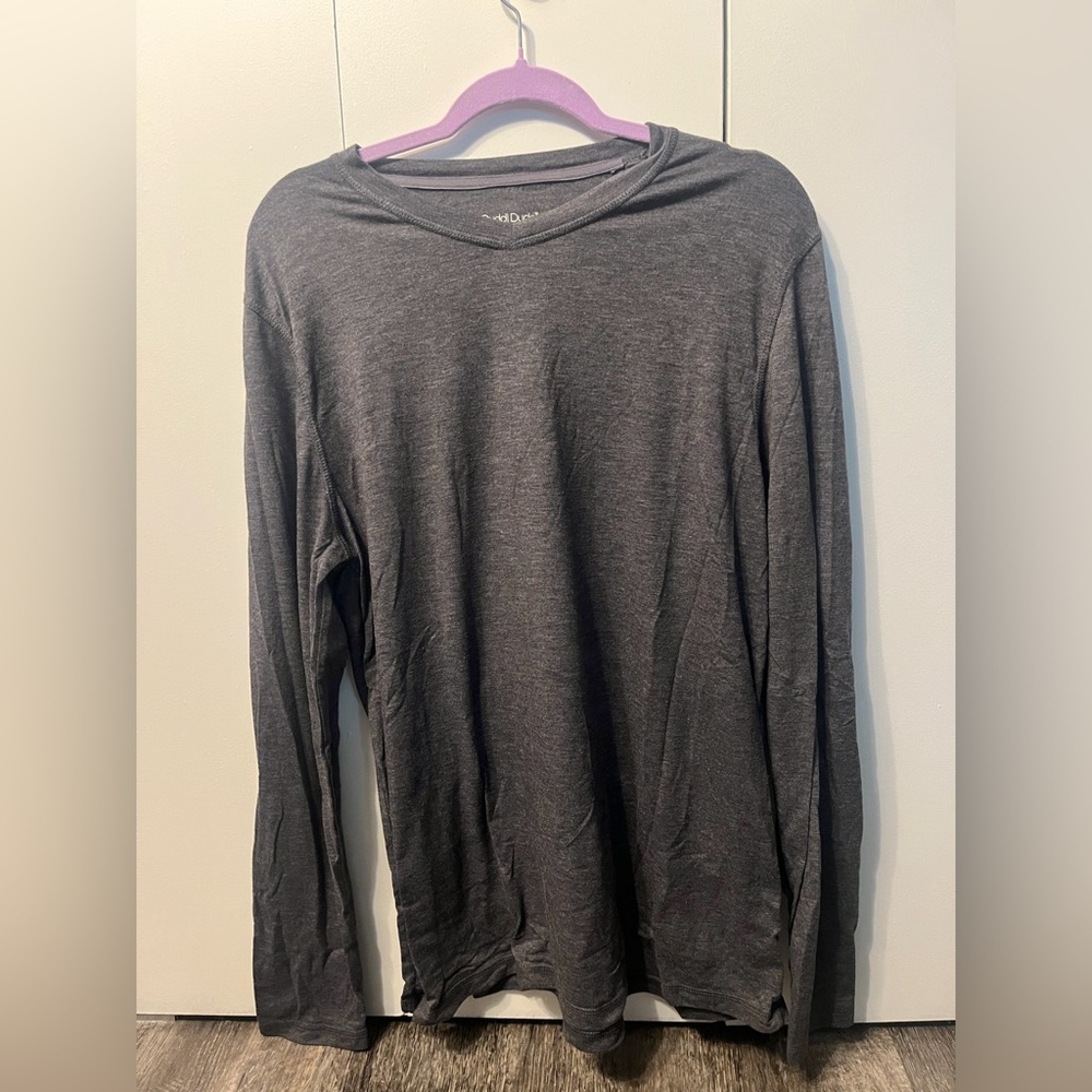 Cuddl Duds Men’s Long Sleeve Crewneck Top - Dark Gray